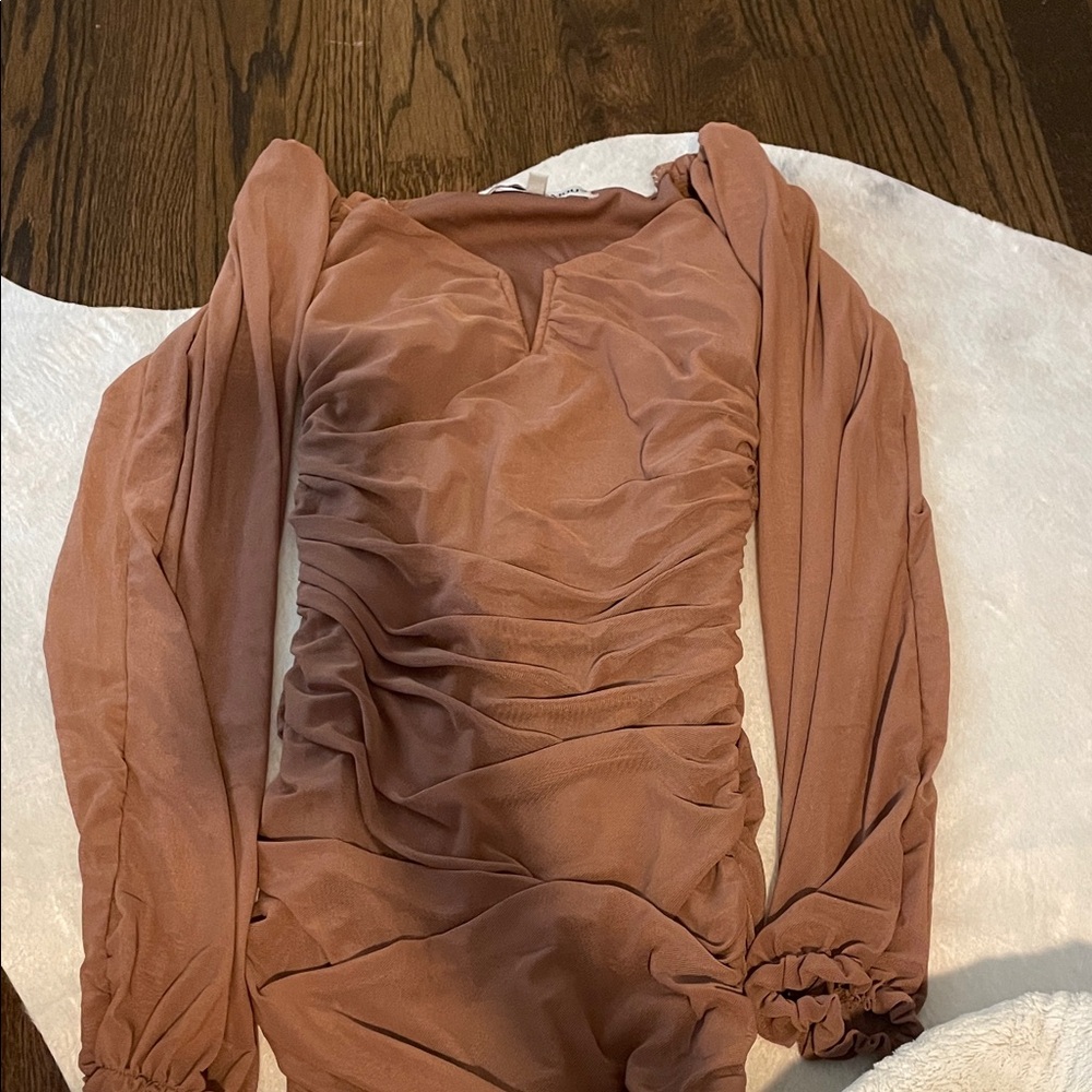 Almost Famous Copper Long Sleeve Dress